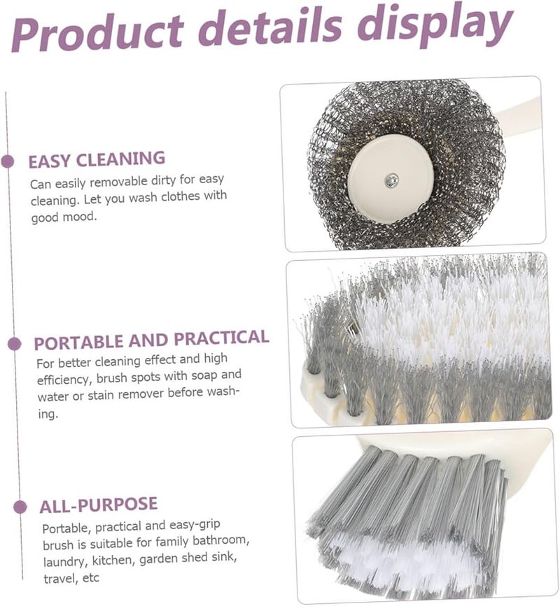 4Pcs Multi Purpose Cleaning Brushes Set For Kitchen Bathroom Shoes Removable Heads - Image 5